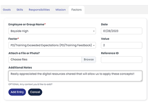 The LoopSpire app allows you to utilize multiple modules for your professional delivery methods and allows for 360 degree evaluation and feedback of PD efforts.